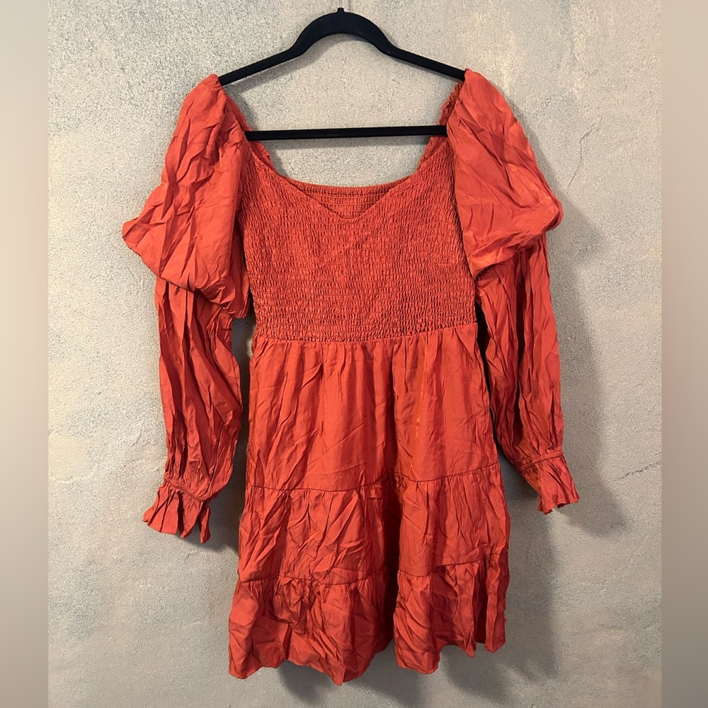 COPY - Orange ruffled pirate sleeve dress long sleeves